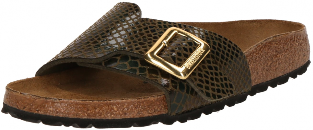 BIRKENSTOCK Šľapky 'Catalina'  tmavohnedá / tmavozelená