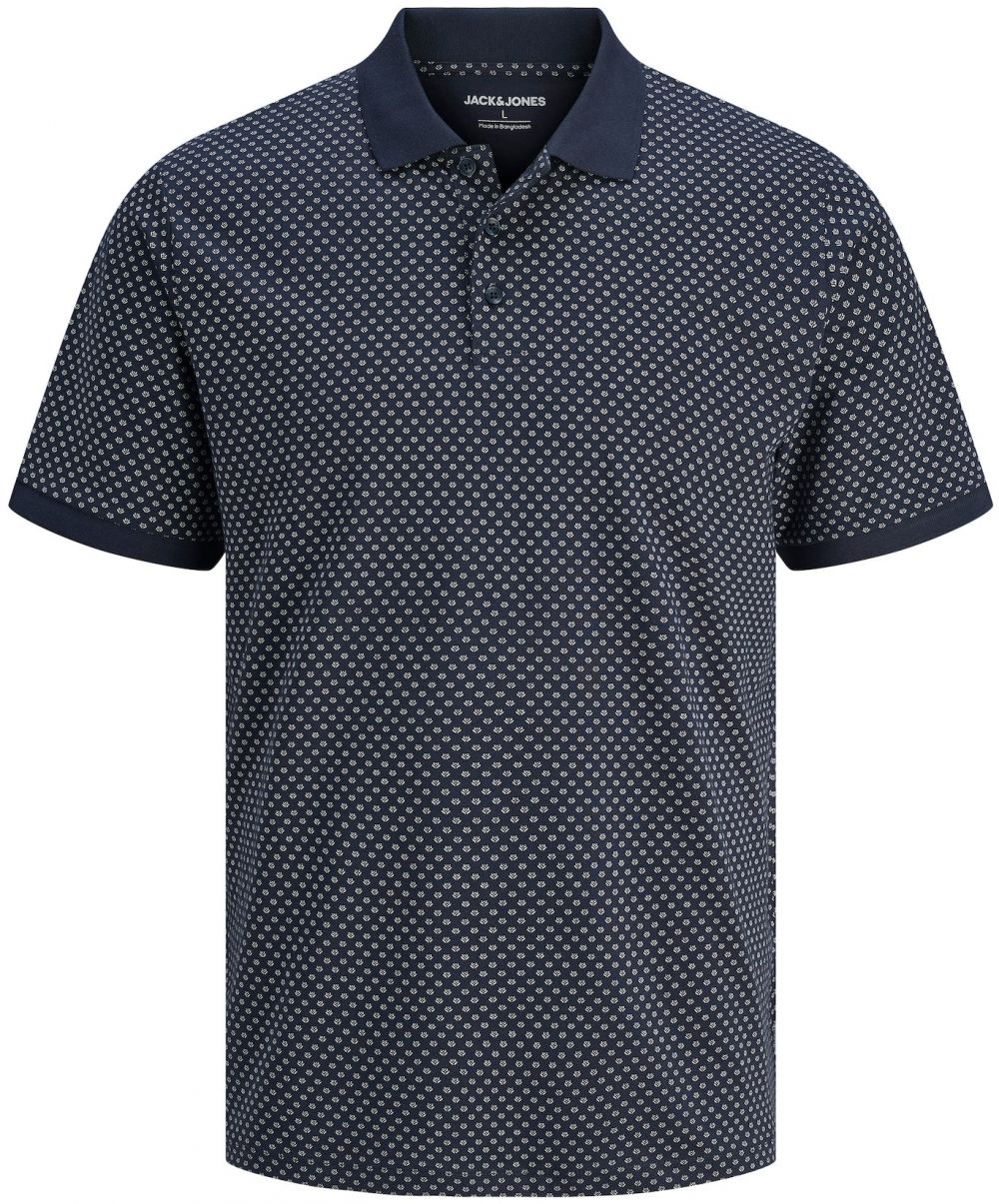JACK & JONES Tričko 'JJMATHEO'  námornícka modrá / biela