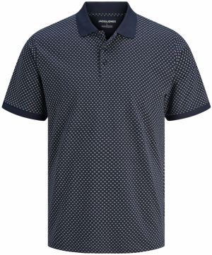 JACK & JONES Tričko 'JJMATHEO'  námornícka modrá / biela