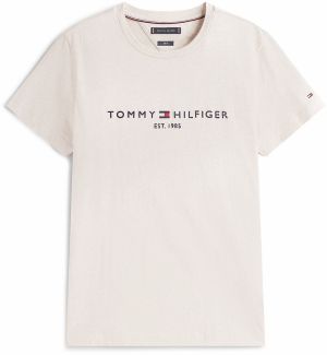 TOMMY HILFIGER Tričko  svetlobéžová / brusnicová / čierna