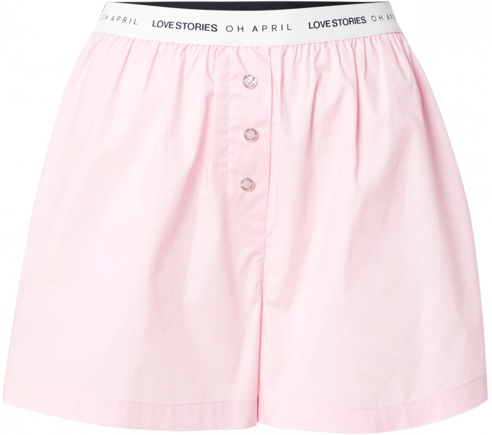 OH APRIL Nohavice 'OH APRIL x LOVE Stories - James'  ružová / čierna / biela