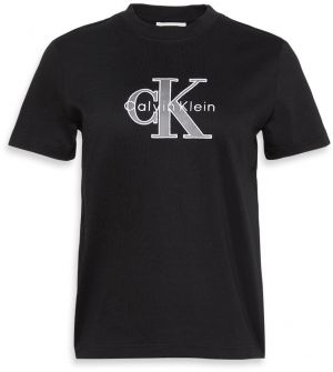 Calvin Klein Jeans Tričko  sivá / čierna / biela