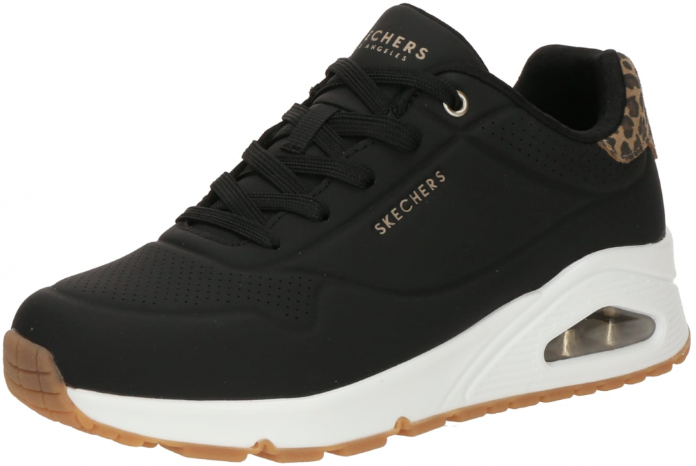 SKECHERS Nízke tenisky 'UNO'  tmavobéžová / čierna