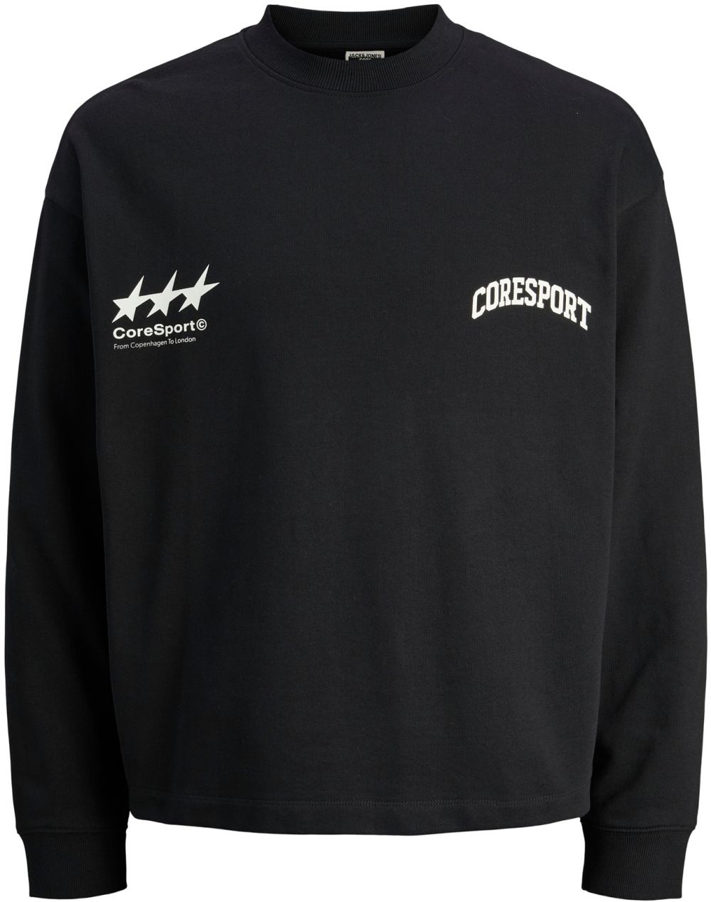 JACK & JONES Mikina 'JCOSignal'  čierna / biela