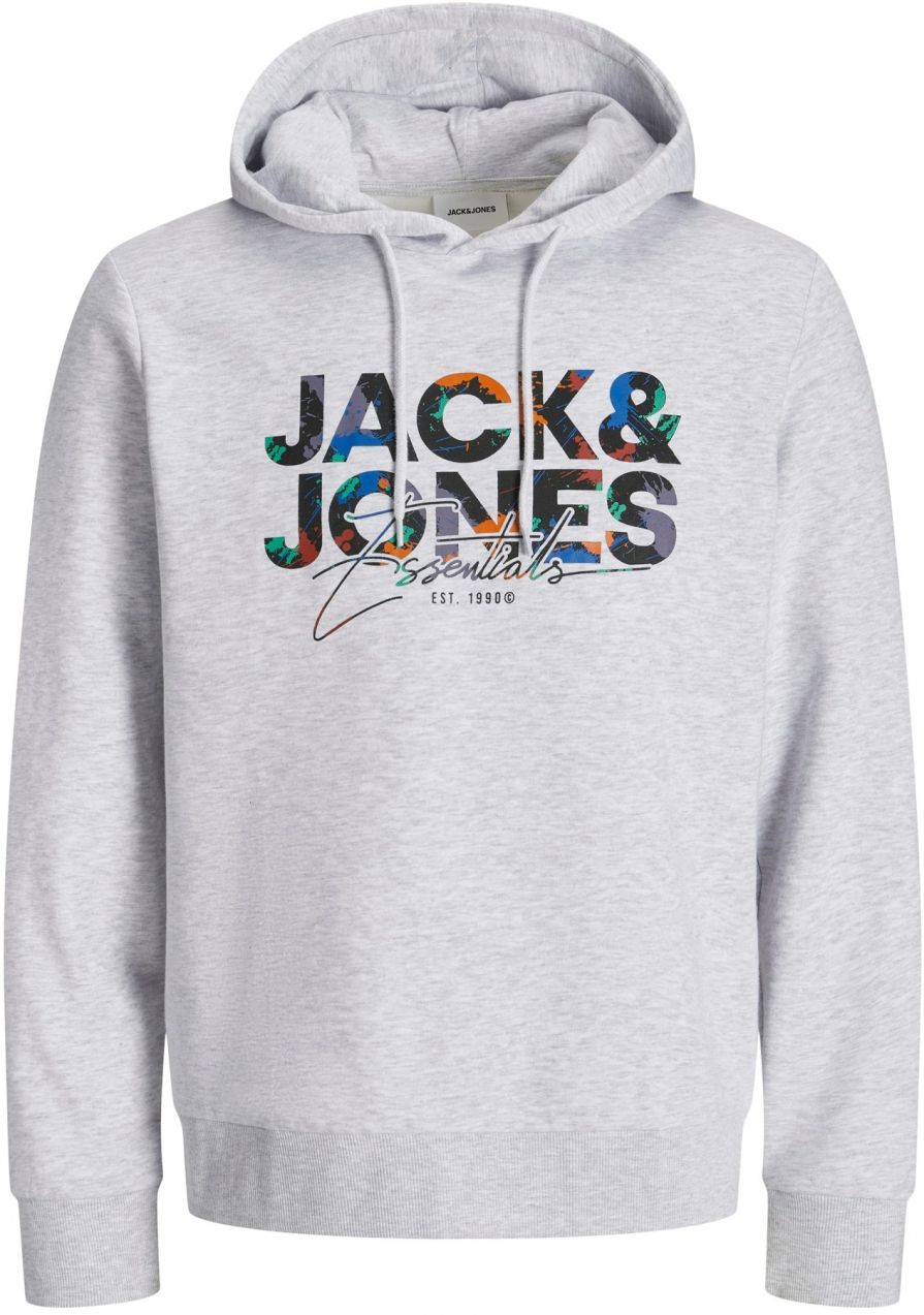 JACK & JONES Mikina 'JJGeplas'  tmavomodrá / tmavosivá / homárová / biela melírovaná