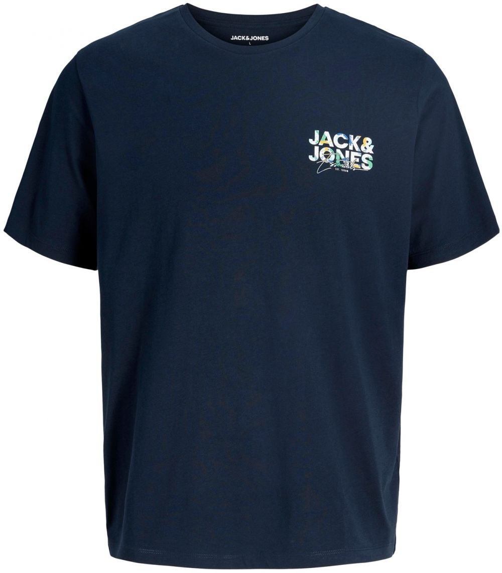 JACK & JONES Tričko 'JJGEPLAS'  tmavomodrá / žltá / svetlozelená / biela