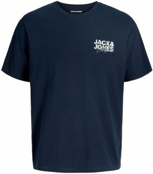 JACK & JONES Tričko 'JJGEPLAS'  tmavomodrá / žltá / svetlozelená / biela