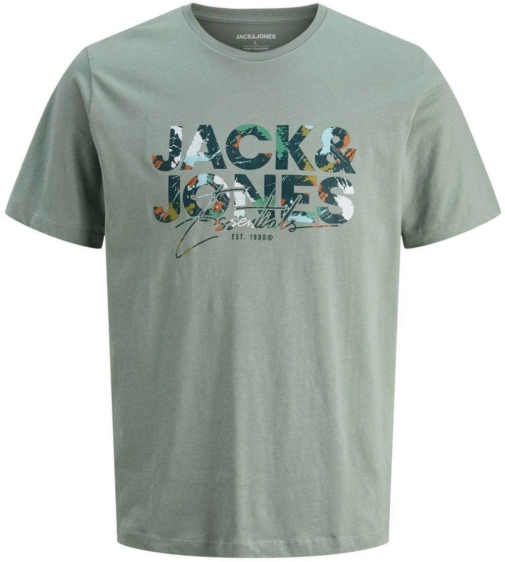 JACK & JONES Tričko 'JJGeplas'  zelená / olivová / trstinová / jedľová