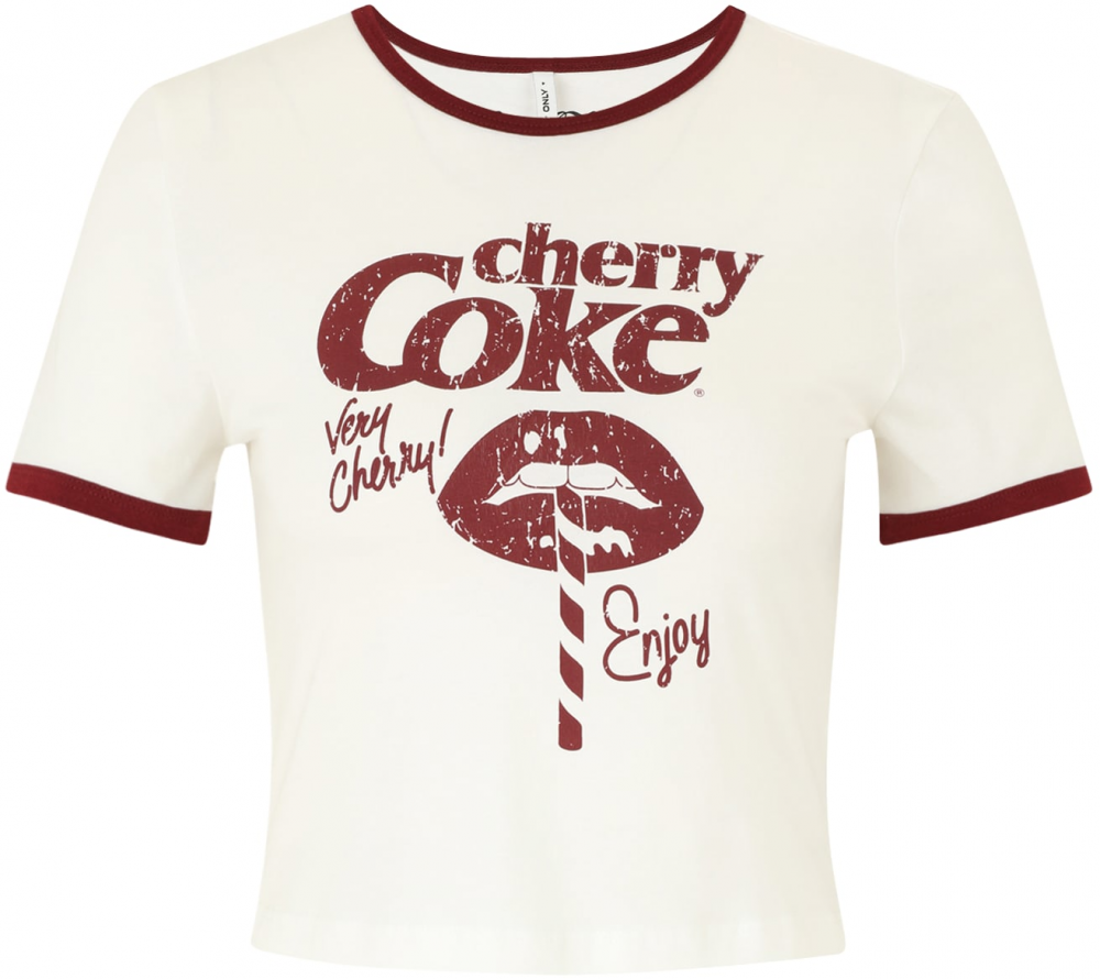 Only Petite Tričko 'ONLCOCA COLA'  vínovo červená / biela