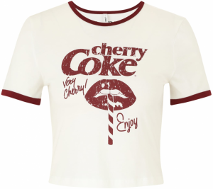 Only Petite Tričko 'ONLCOCA COLA'  vínovo červená / biela