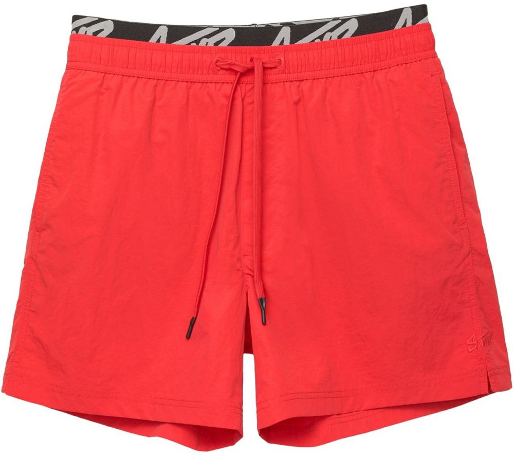 Pull&Bear Plavecké šortky  sivá / červená / čierna