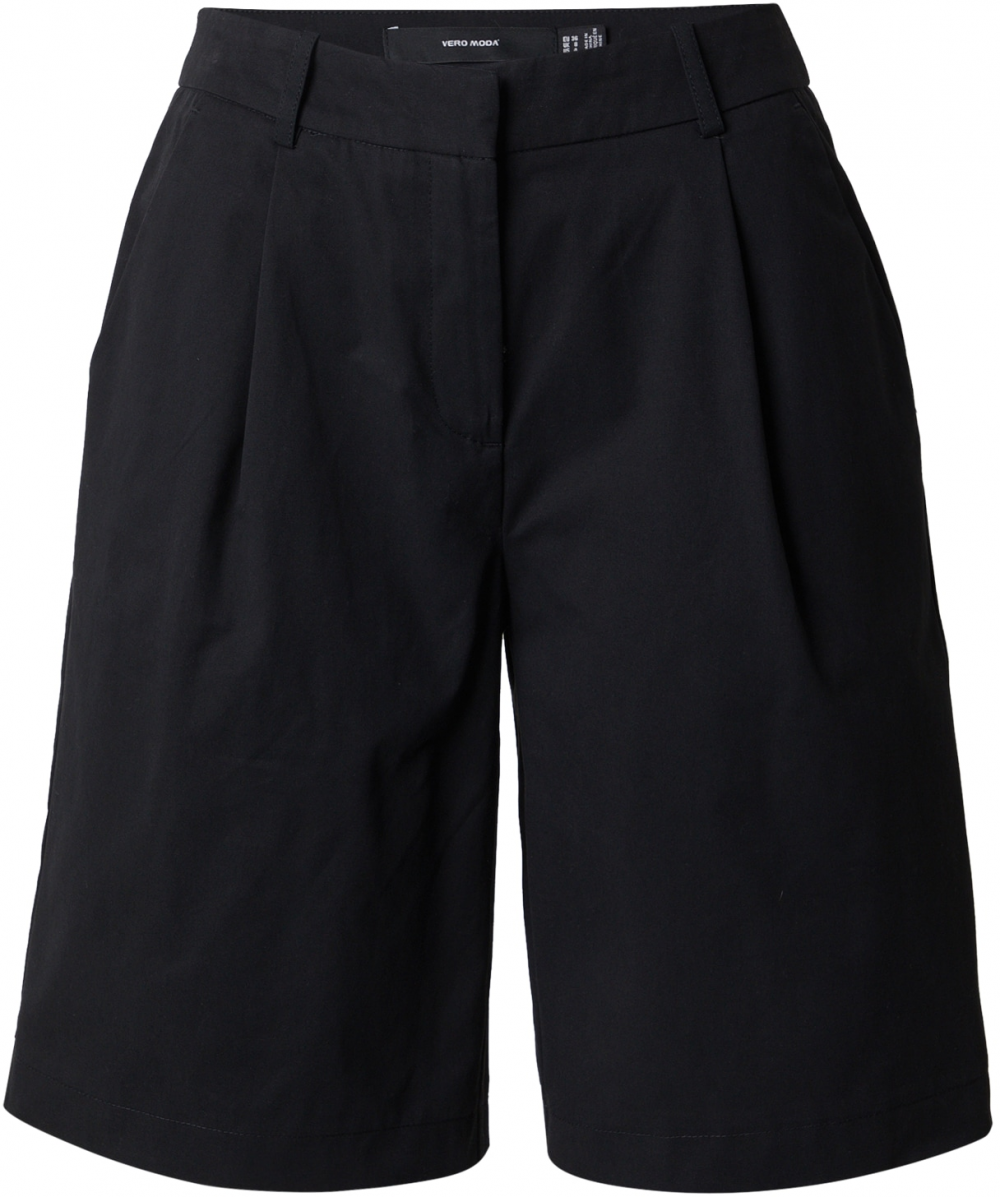 VERO MODA Plisované nohavice  čierna