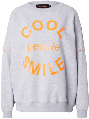 miss goodlife Mikina 'Cool People Smile'  sivá melírovaná / tmavooranžová