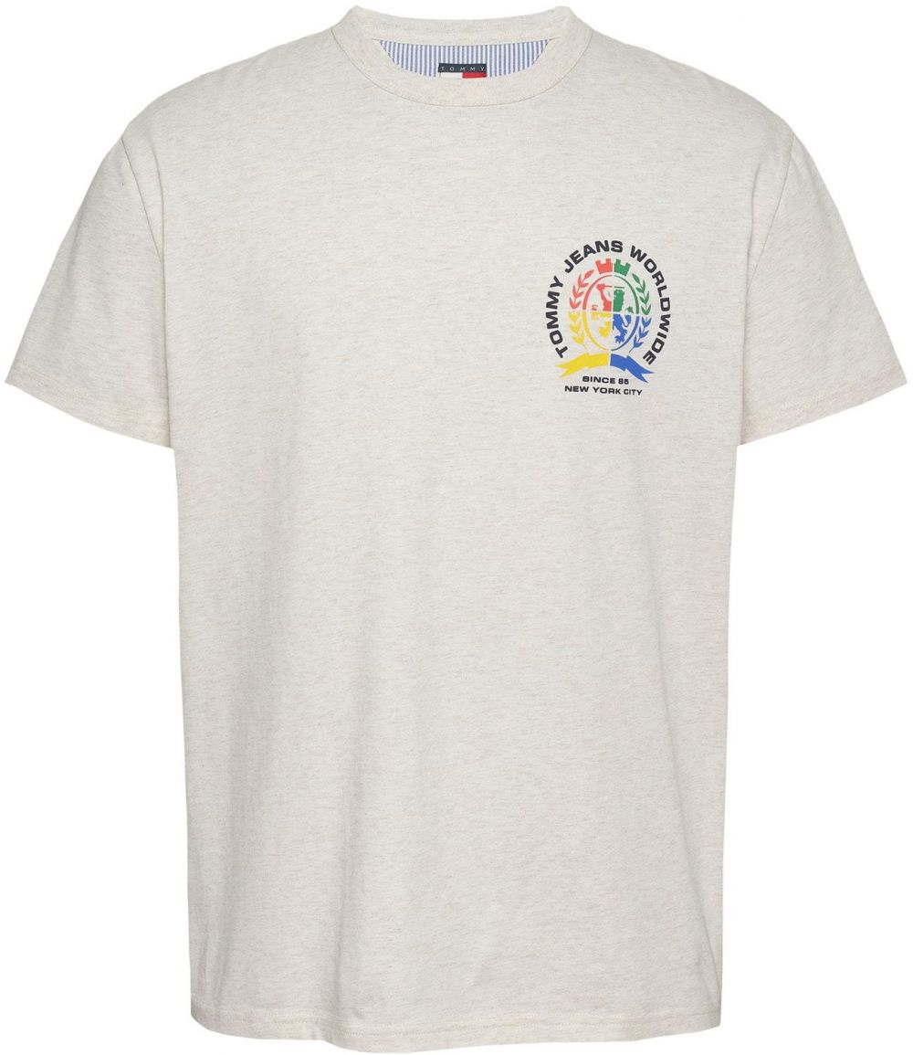 Tommy Jeans Tričko  krémová / žltá / zelená / červená