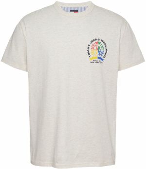 Tommy Jeans Tričko  krémová / žltá / zelená / červená