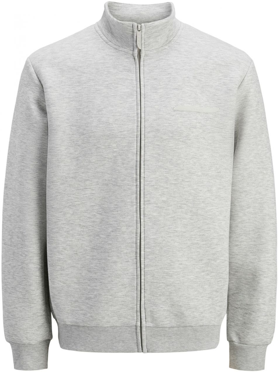 JACK & JONES Tepláková bunda 'JCOFUSION'  sivá melírovaná