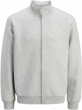 JACK & JONES Tepláková bunda 'JCOFUSION'  sivá melírovaná