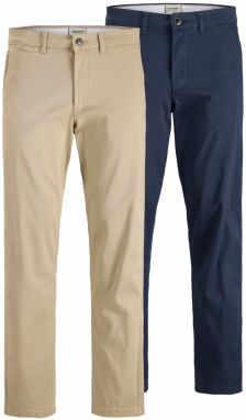 JACK & JONES Chino nohavice 'JPSTKANE DAVE'  piesková / námornícka modrá