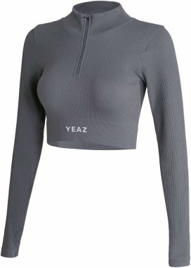 YEAZ Funkčné tričko 'Runway'  čadičová / biela
