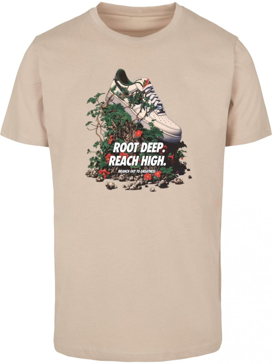 Mister Tee Tričko 'Root Deep'  piesková / zelená / červená / biela