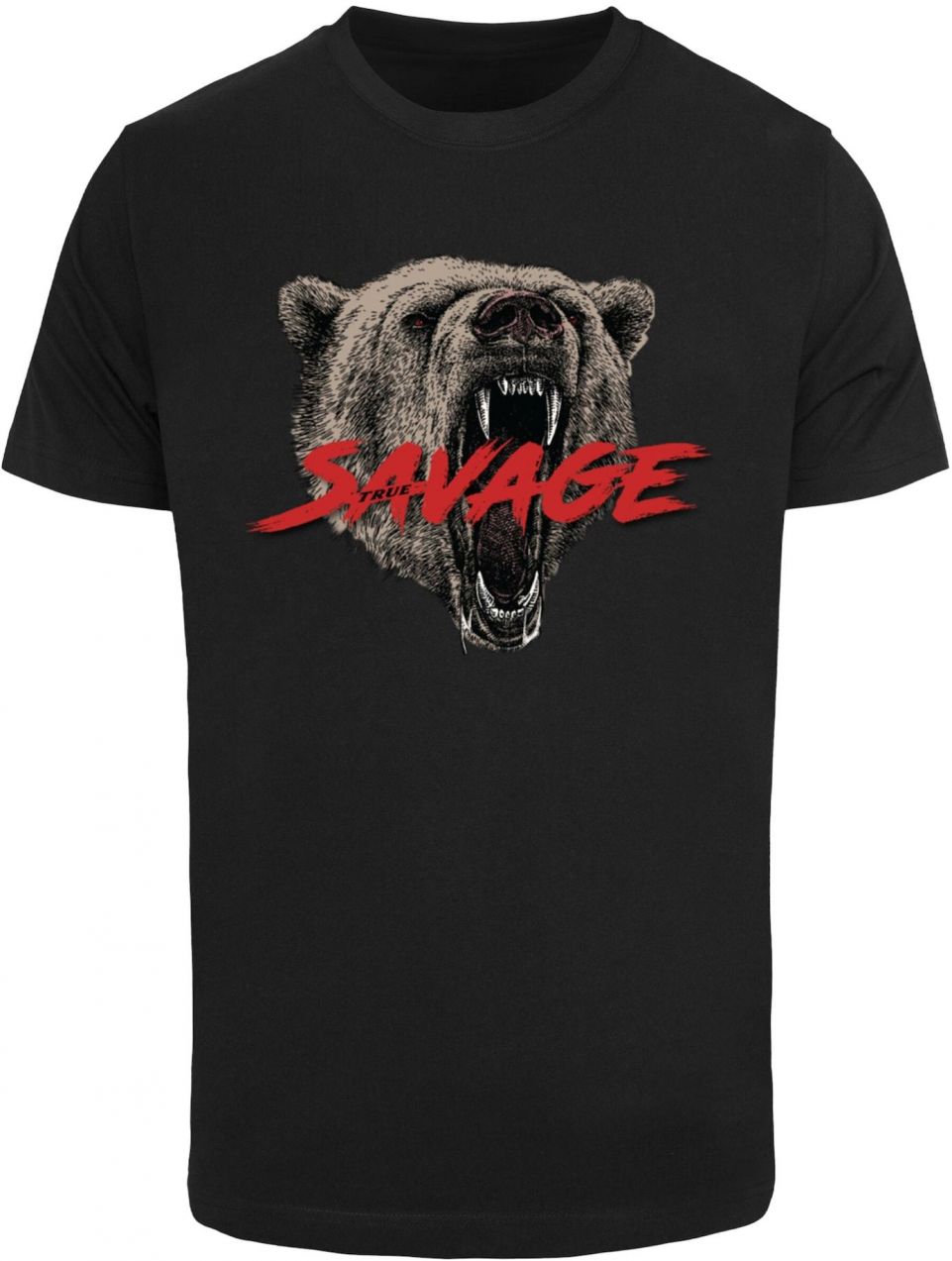 Mister Tee Tričko 'True Savage'  tmavošedá / červená / čierna