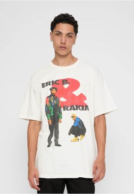 MT Upscale Tričko 'Eric B & Rakim'  svetlobéžová / modrá / červená / čierna