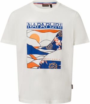 NAPAPIJRI Tričko 'S-Valdor'  kobaltovomodrá / žltá / oranžová / biela