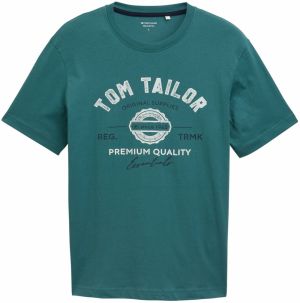 TOM TAILOR Tričko  tmavomodrá / petrolejová / šedobiela