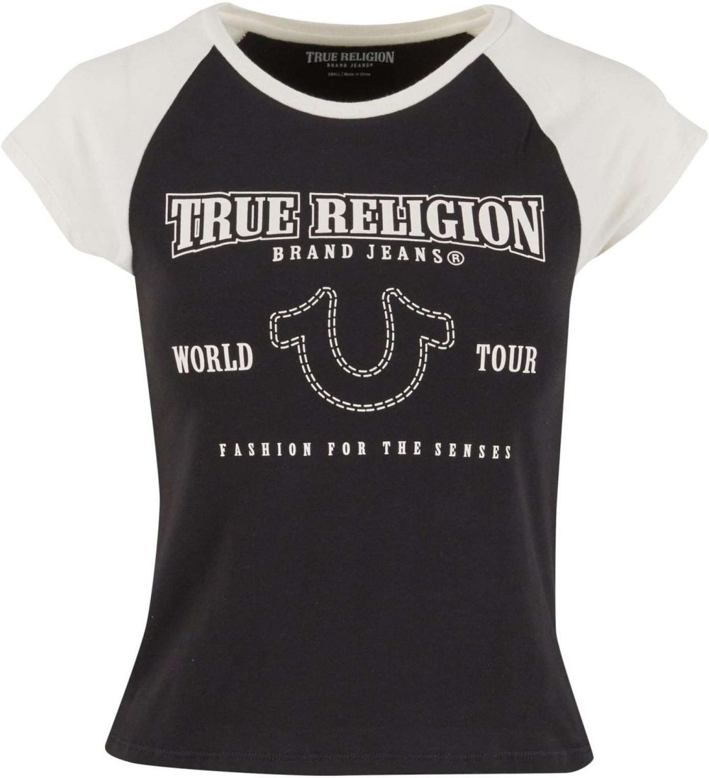 True Religion Tričko  čierna / biela