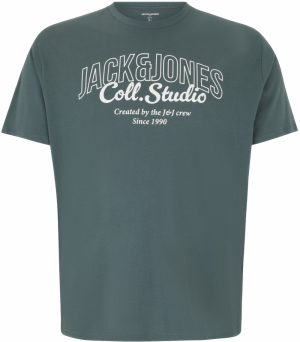 Jack & Jones Plus Tričko 'JJMAKOTO'  dymovo modrá / biela