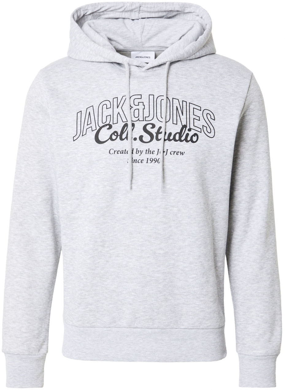 JACK & JONES Mikina 'JJMAKOTO'  svetlosivá / čierna