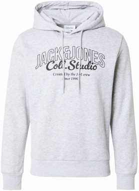 JACK & JONES Mikina 'JJMAKOTO'  svetlosivá / čierna