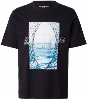 JACK & JONES Tričko 'JCOUNION'  svetlomodrá / tmavomodrá / čierna / biela
