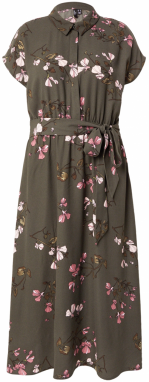 Vero Moda Curve Košeľové šaty 'VMNEWHALLIE'  farby bahna / olivová / staroružová / šedobiela