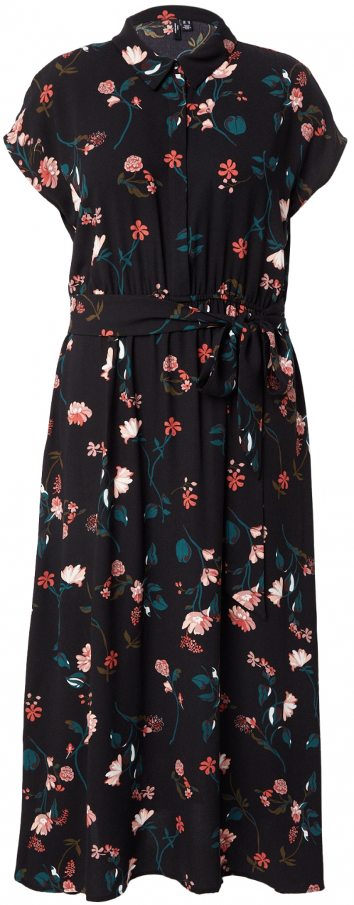 Vero Moda Curve Košeľové šaty 'VMNEWHALLIE'  petrolejová / broskyňová / čierna / biela