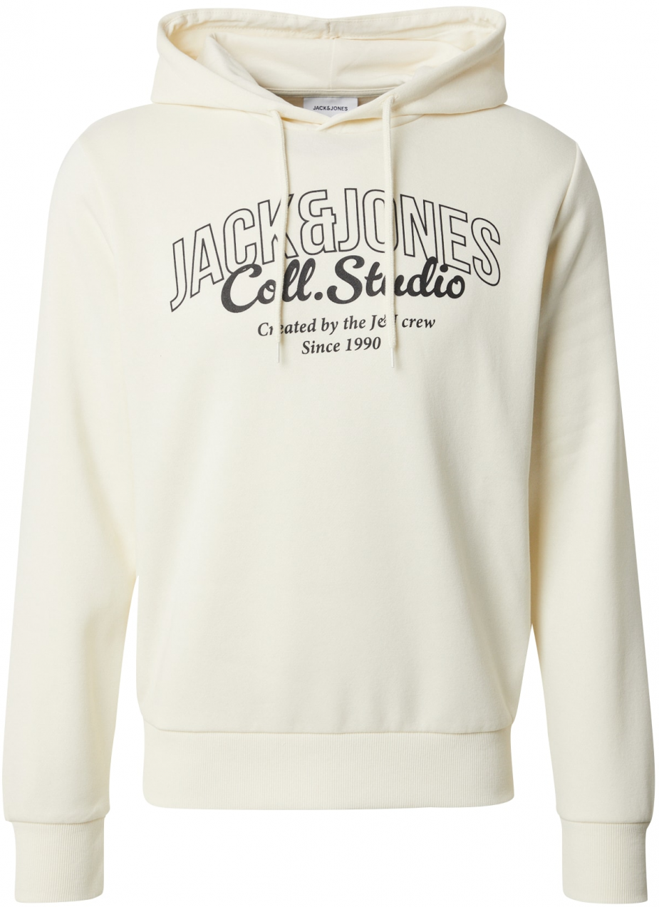 JACK & JONES Mikina 'JJMAKOTO'  čierna / biela ako vlna