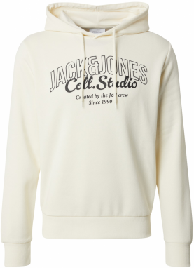 JACK & JONES Mikina 'JJMAKOTO'  čierna / biela ako vlna