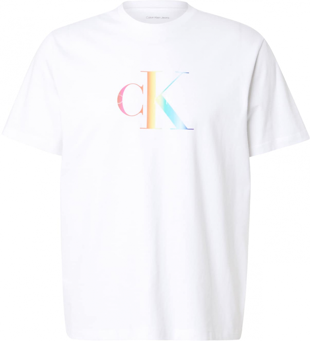 Calvin Klein Jeans Tričko '20s PRIDE25'  tmavožltá / mätová / brusnicová / biela