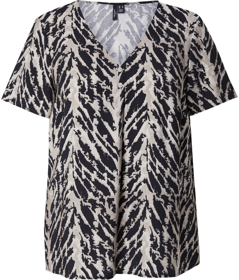 Vero Moda Curve Blúzka  tmelová / čierna / prírodná biela