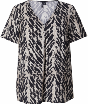 Vero Moda Curve Blúzka  tmelová / čierna / prírodná biela