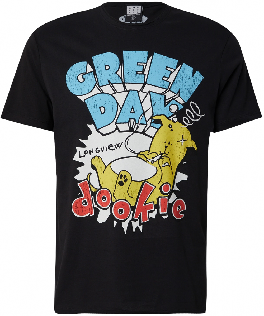 AMPLIFIED Tričko 'GREENDAY DOOKIE LONGVIEW'  nebesky modrá / tmavožltá / čierna / biela