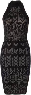 GUESS by Marciano Pletené šaty 'BILLIE'  čierna / biela