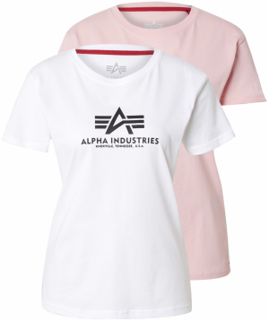 ALPHA INDUSTRIES Tričko 'New'  staroružová / čierna / biela
