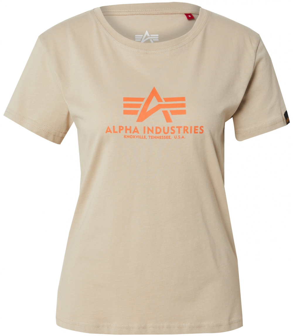 ALPHA INDUSTRIES Tričko  béžová / oranžová