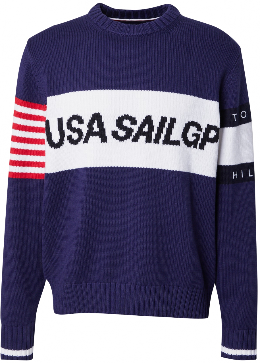 TOMMY HILFIGER Sveter  námornícka modrá / červená / biela