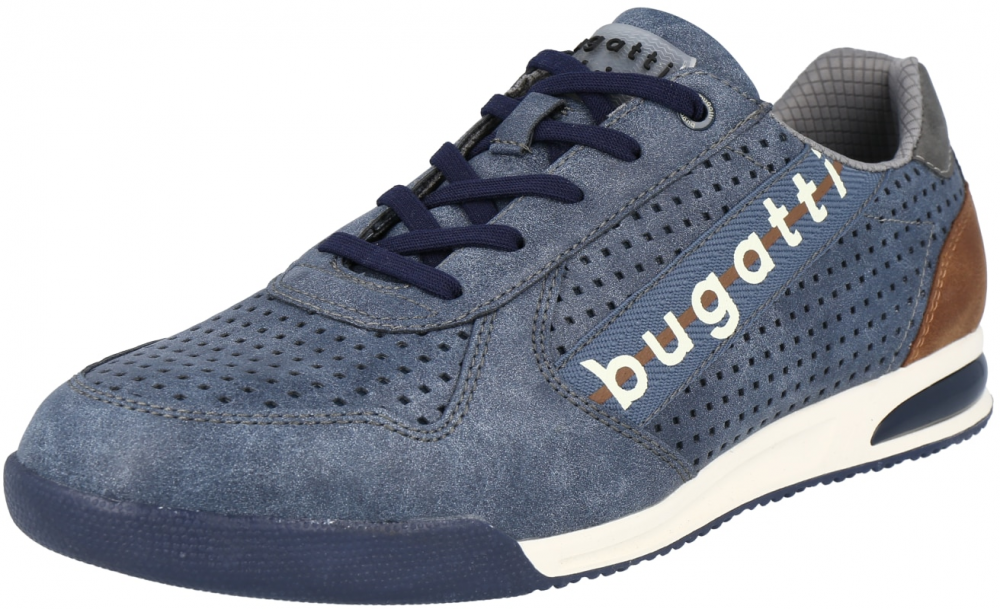 bugatti Nízke tenisky 'Trevor'  modrosivá / koňaková / biela