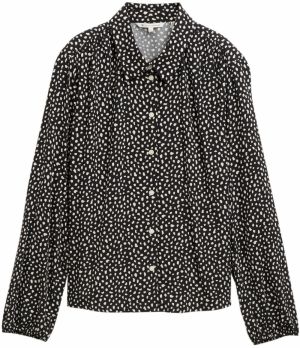 TOM TAILOR DENIM Blúzka  čierna / šedobiela