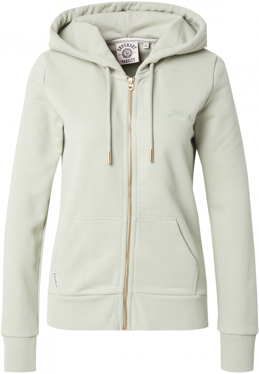 Superdry Tepláková bunda  pastelovo zelená