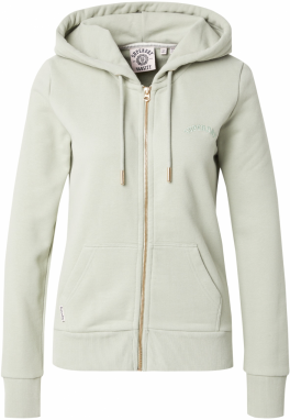 Superdry Tepláková bunda  pastelovo zelená