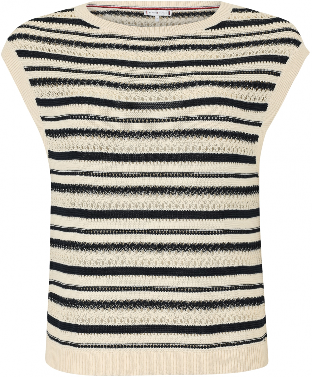 TOMMY HILFIGER Sveter  béžová / čierna